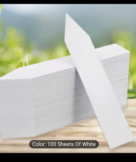 100 Durable White Plastic Plant Labels - Waterproof