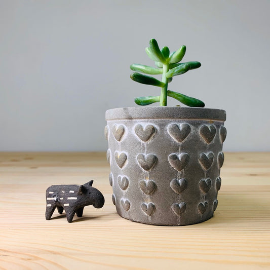 Heart and Soul Cement pots for succulent Cactus Flower